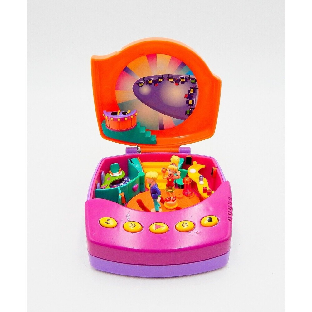 Polly Pocket CD Player With 2 Figures Bluebird Toys 1998 *No Sound Has Marks*